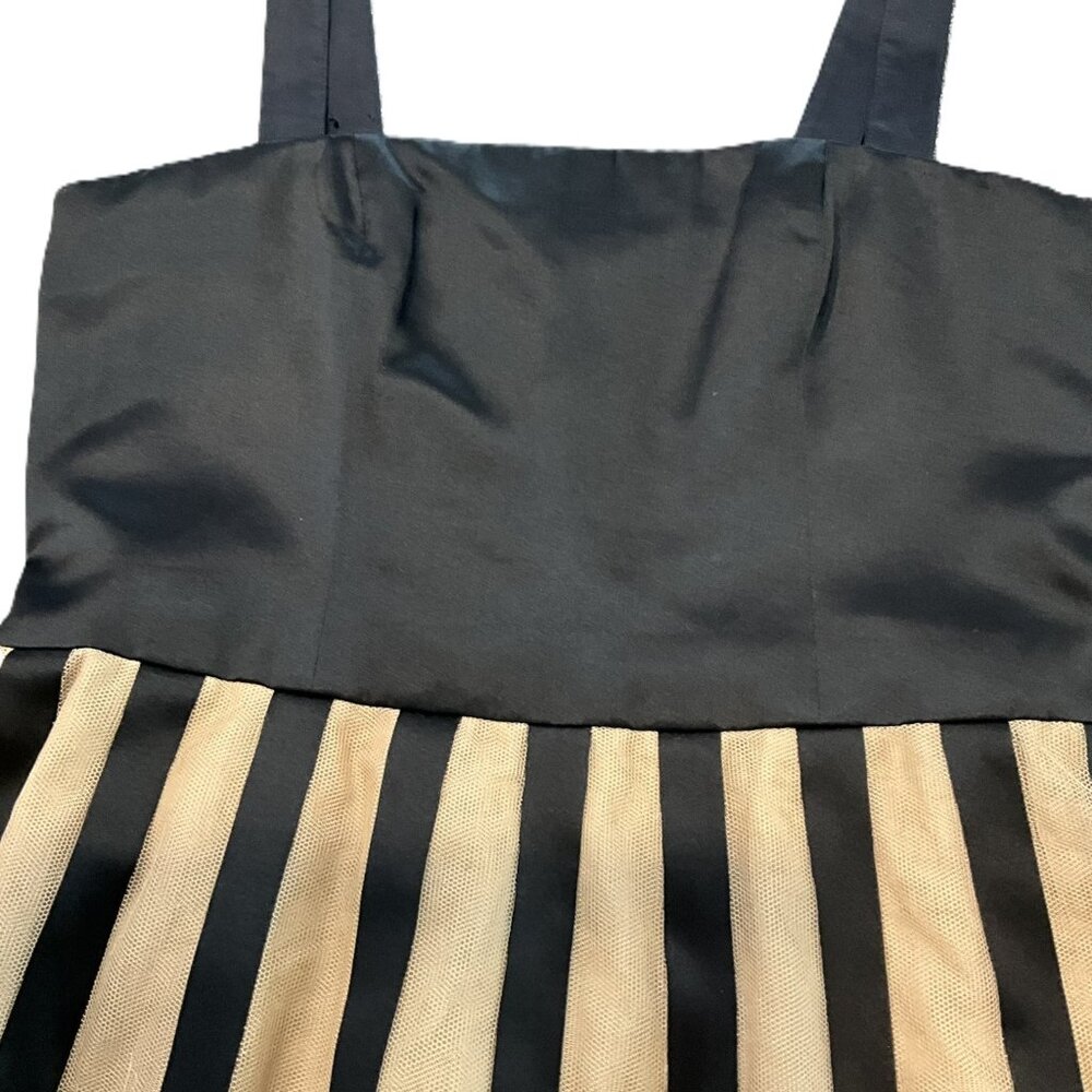 Akris 100% Silk Dress with Sheer Mesh Skirt & Vertical Stripe Detail ,US 8 - Picture 8 of 11